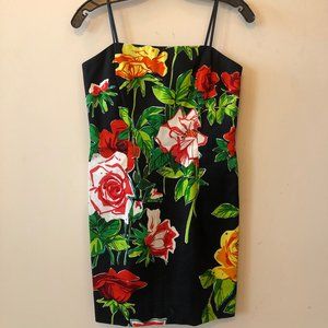 David Meister Dress Multi Color Floral Strapless